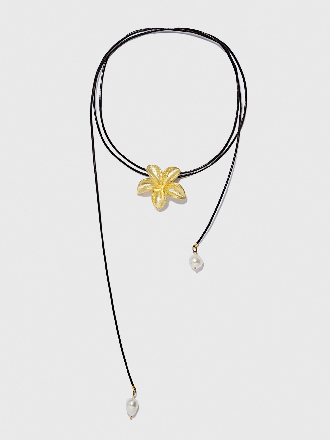Plumeria Pearl Lariat