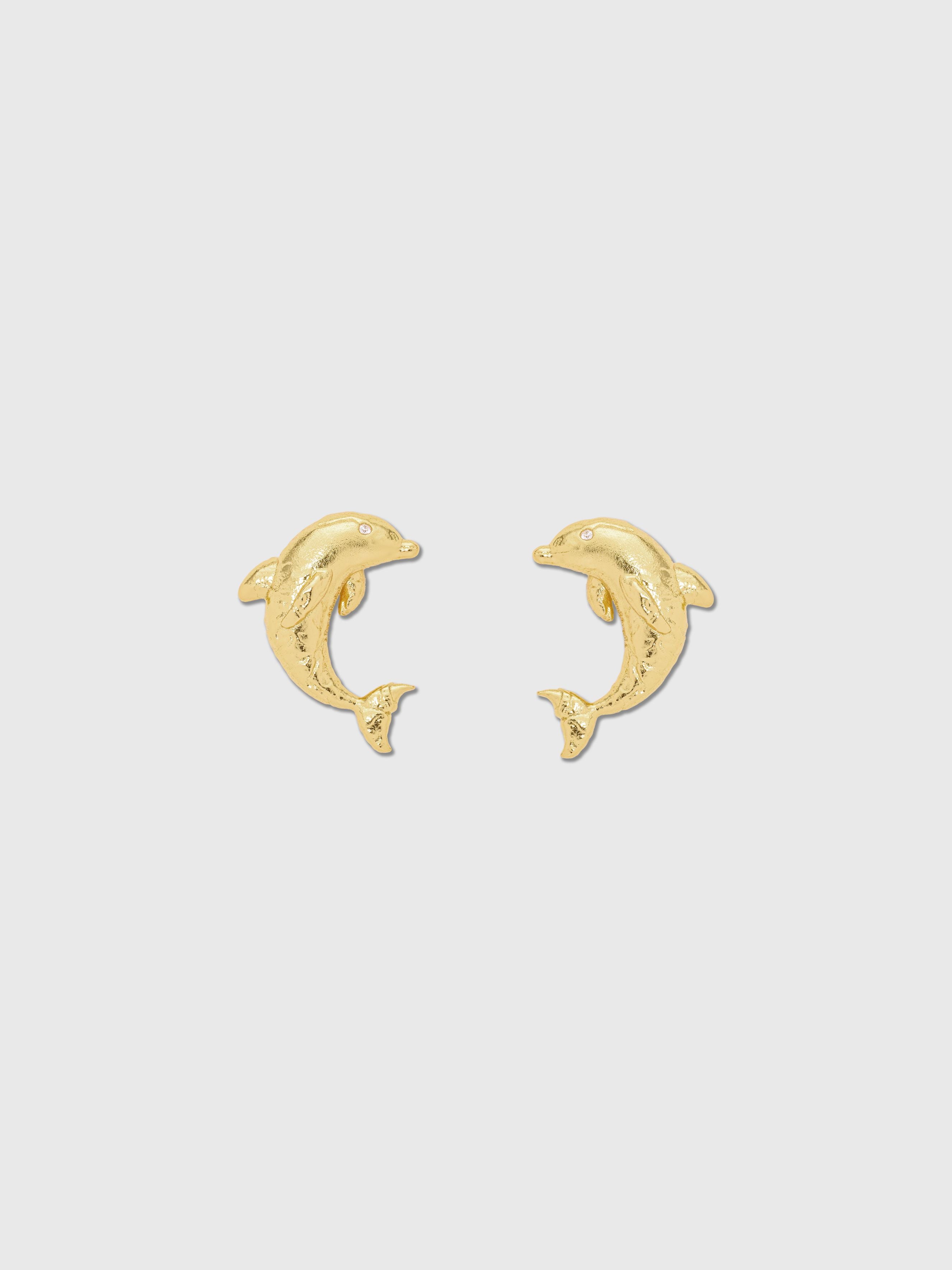 Golden Dolphin Studs