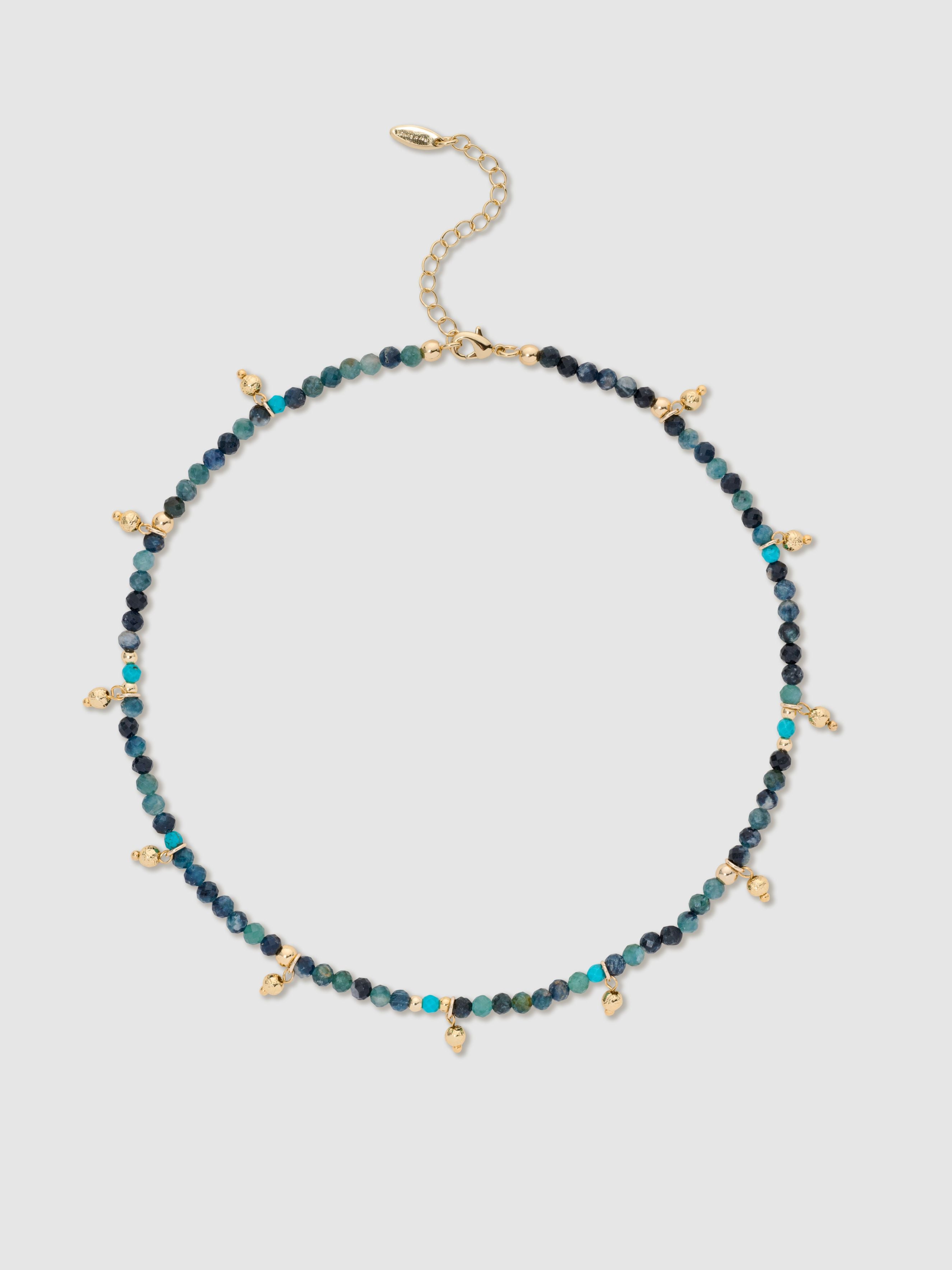 Blue Tourmaline Bead Necklace