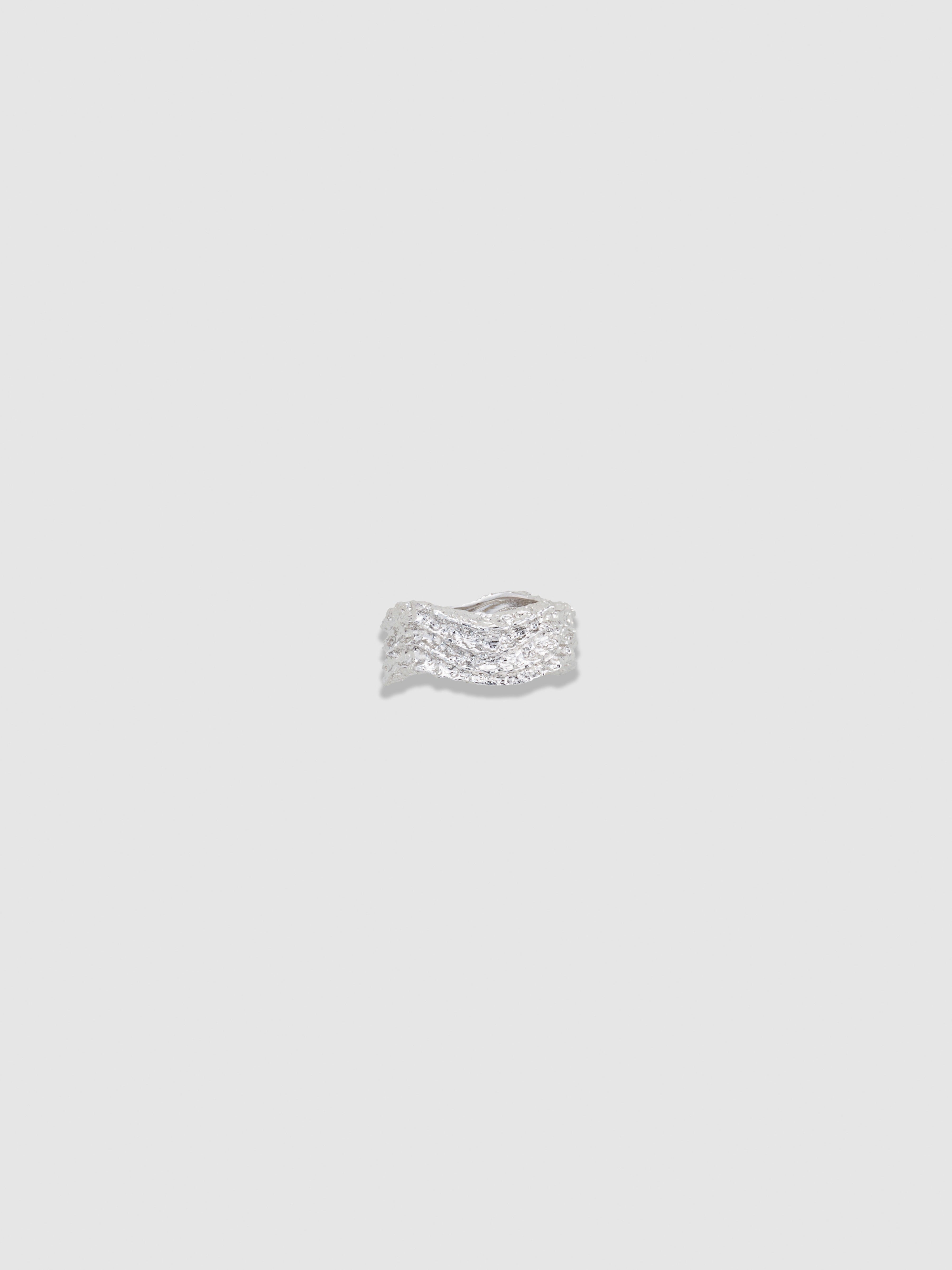 Silver Dune Wave Slim Ring