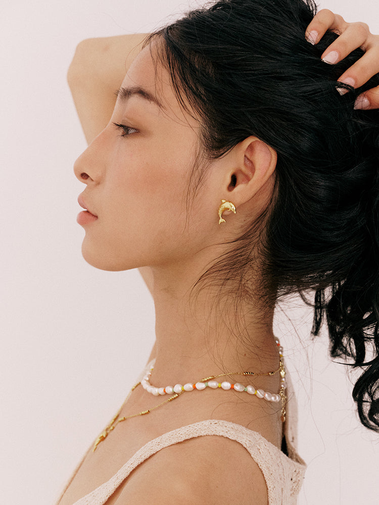 Golden Dolphin Studs