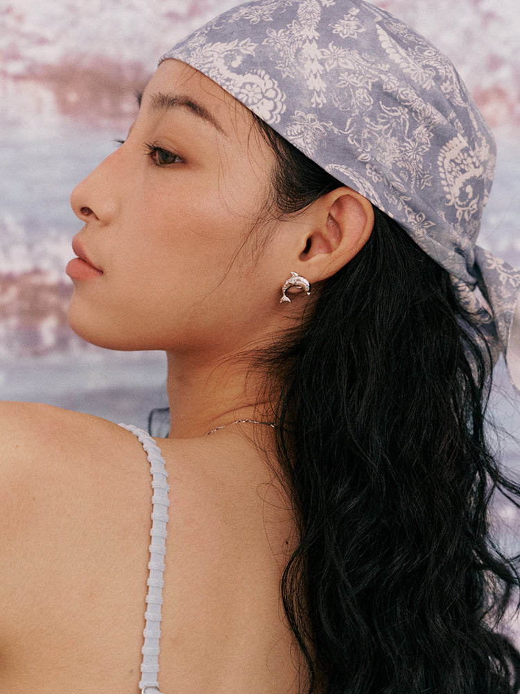 Silver Dolphin Studs