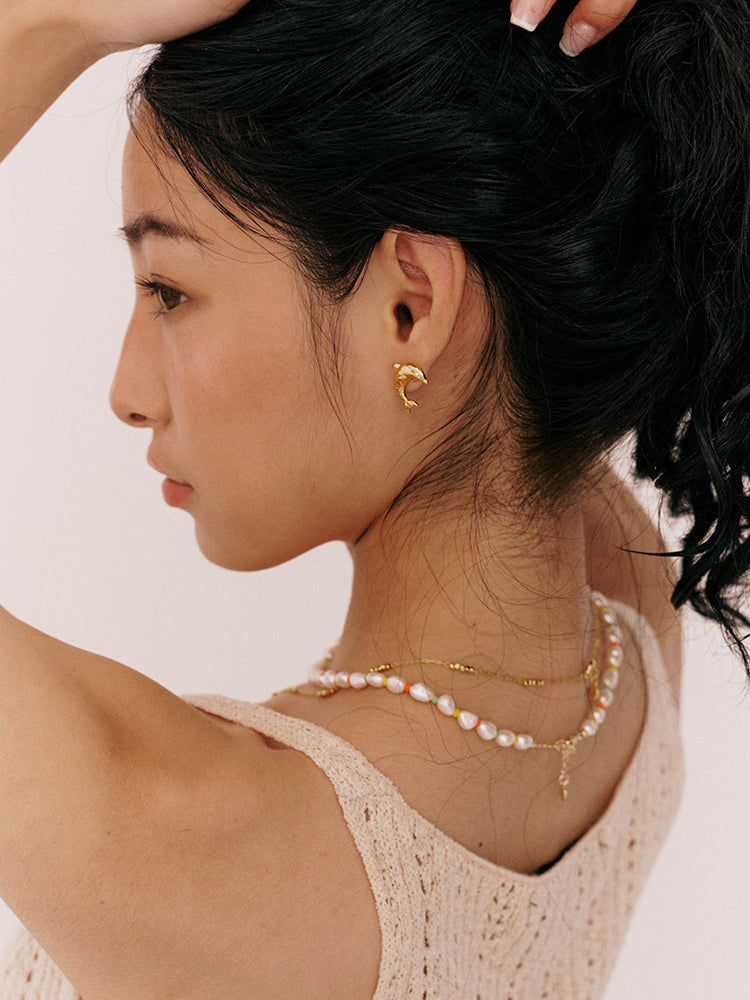 Golden Dolphin Studs