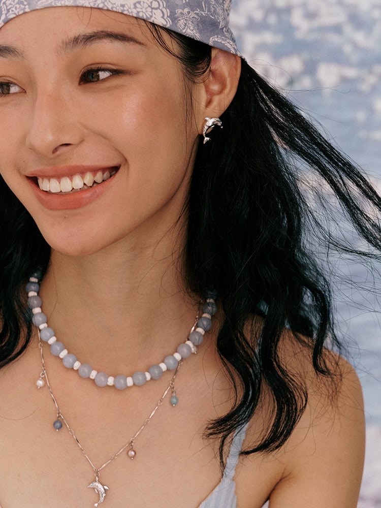 Silver Dolphin Studs