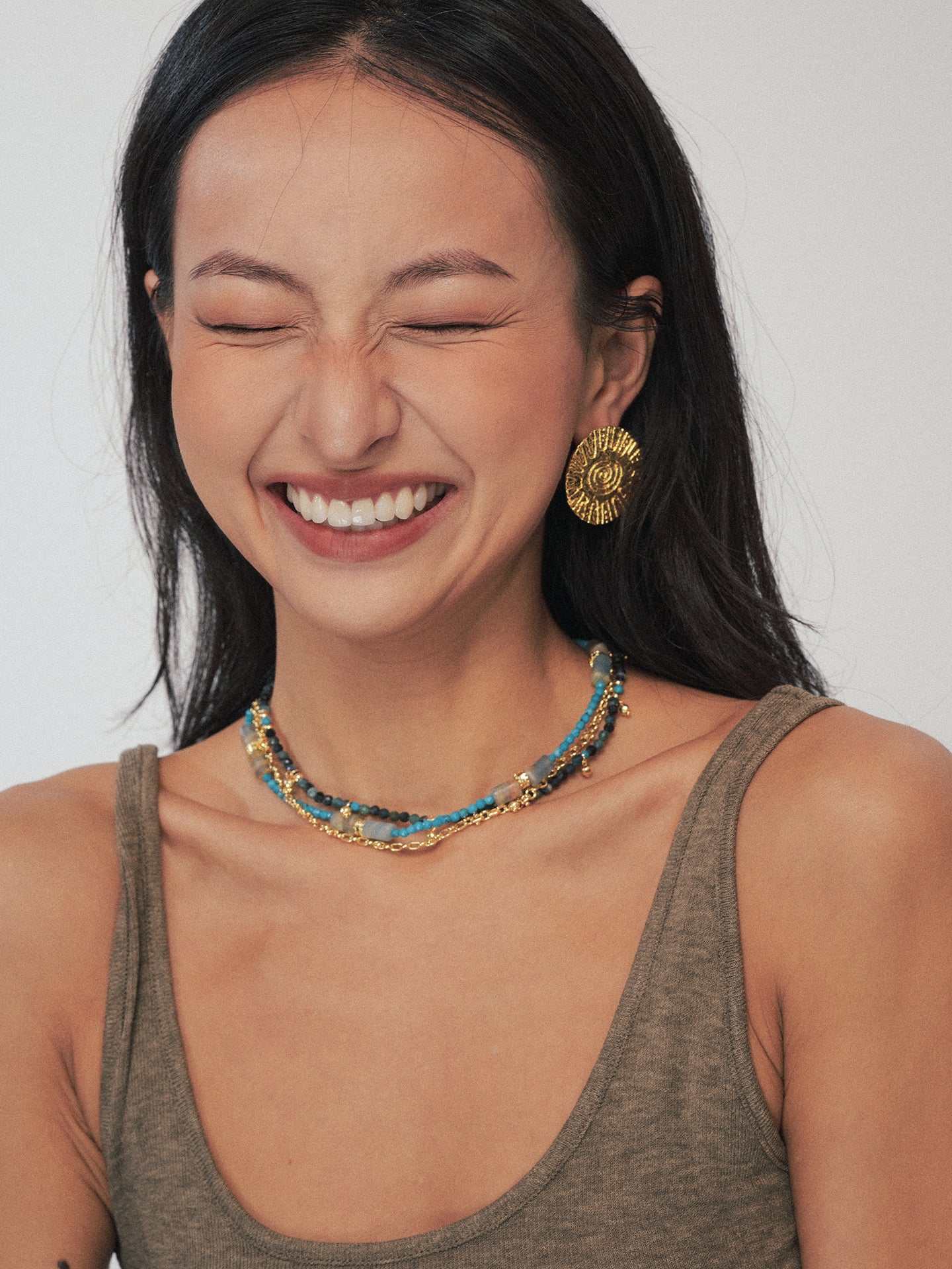 Blue Tourmaline Bead Necklace
